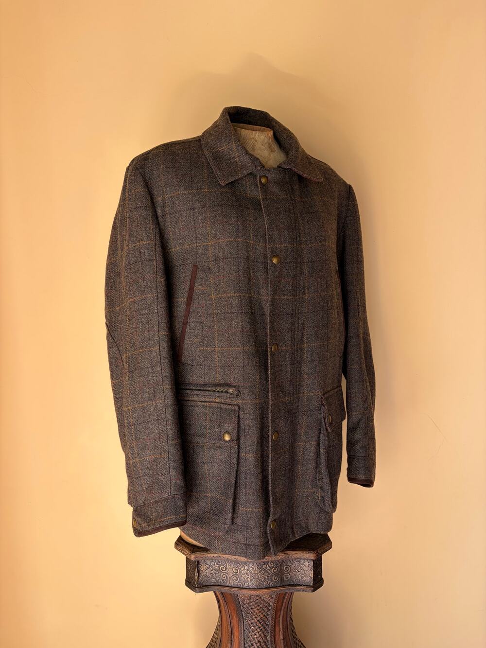 NWT Jos A Banks 1905 Wool Blend Plaid Field Jacket Tailored Fit